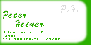 peter heiner business card