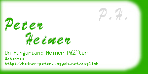 peter heiner business card